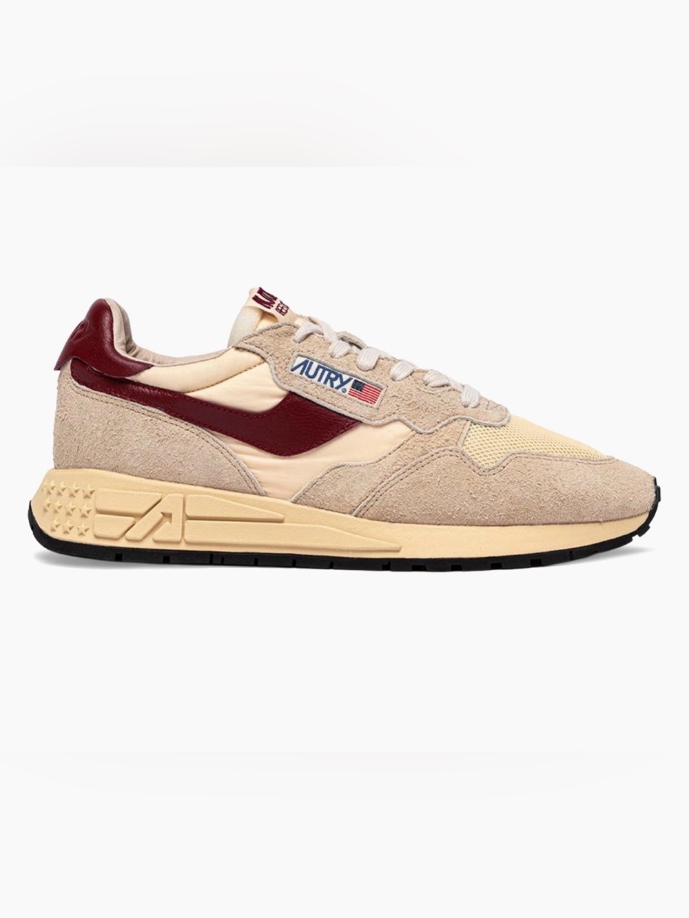 NIB Autry Women’s Reelwind Mesh Low-Top Sneakers Ecru Wine
